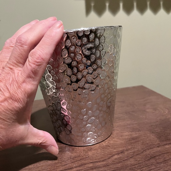 Silver Textured Glass Vase - Picture 1 of 3
